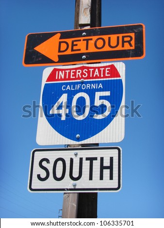 california detour road sign