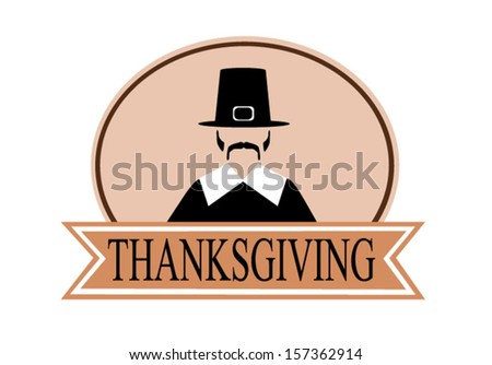 thanksgiving holiday banner with pilgrim