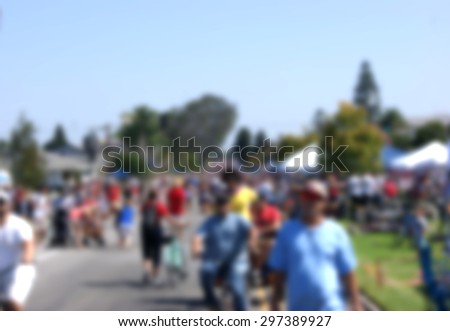 blur background crowd walking around at outdoor festival