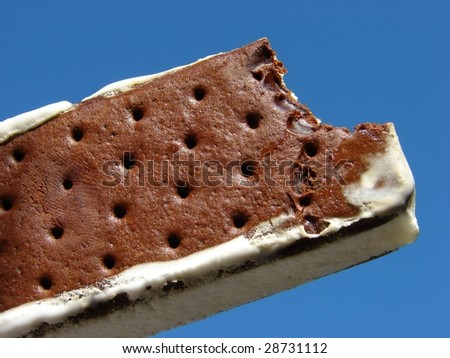 Ice cream sandwich and blue sky
