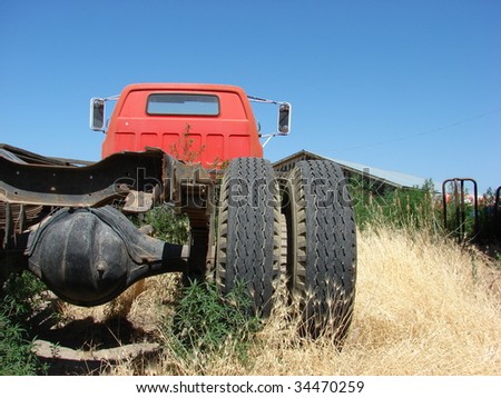 old red farm truck