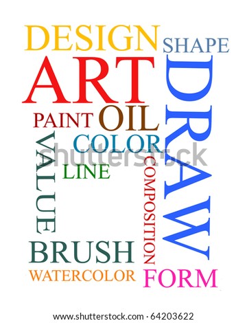 art and design text collage background with blank space for your elements