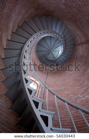 Spiral Staircase in the Portsmouth New Hampshire Lighthouse