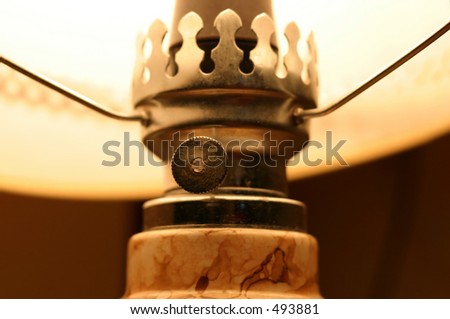 table lamp details, focus is set on small control wheel