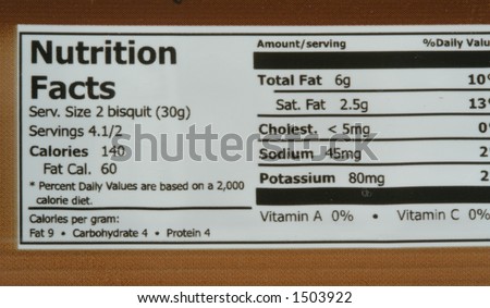 nutrition facts - label macro
