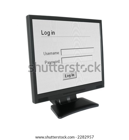 LCD display with log in screen