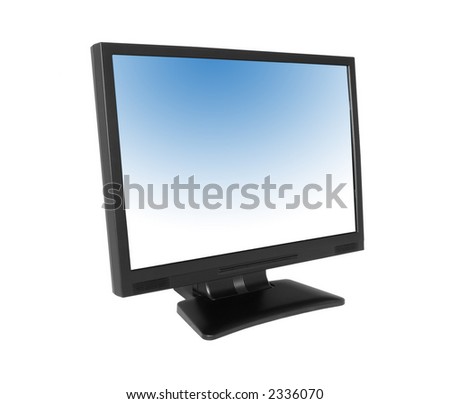 wide LCD screen isolated on pure white background