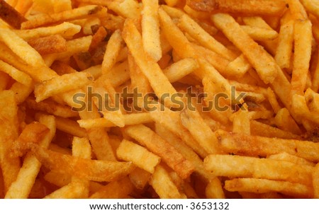 close-up of fresh delicious French fries