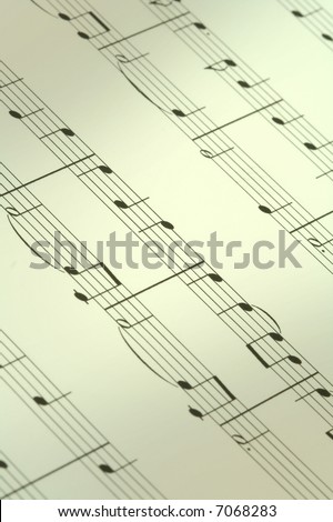 music note background, focus is set in the centre, shallow DOF