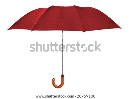 red umbrella isolated on pure  white background