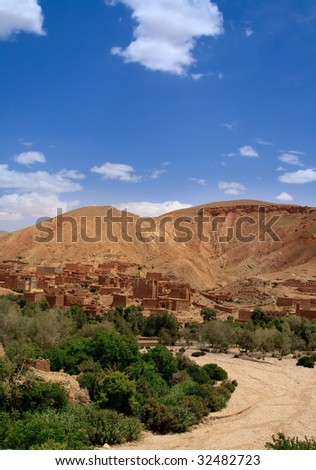 dried river in Moroccan suburbs
