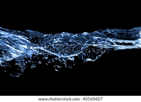 air bubbles in water isolated on black background