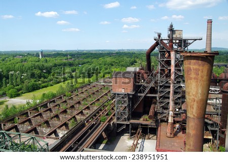 DUISBURG, GERMANY - 18 May 2014 Fragments of industrial decay Landschaftspark Nord