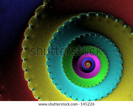 Snail Tracks - Spiral of pastel colors decending to infinity
