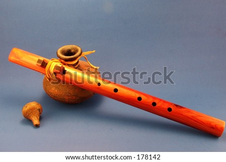 Native American Flute and Jar