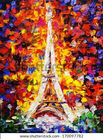 Oil Painting Tower Eiffel Paris Oil Painting Tower Eiffel Paris