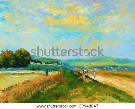 Oil-Painting - Countryside Stock Photo 59948047 : Shutterstock