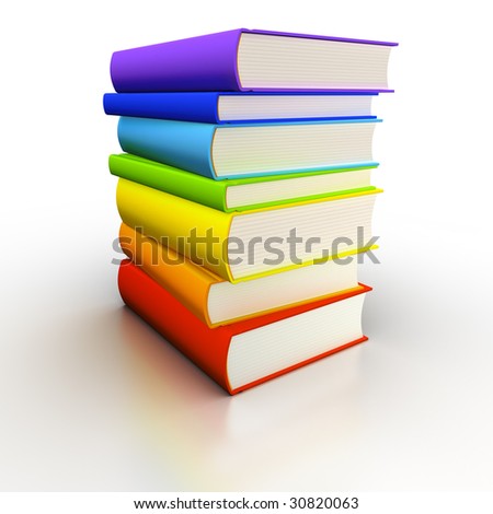 clip art book stack. stock photo : Isolated ook
