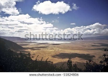 stock photo : View into the Ngorongoro crater, Tanzania, Africa