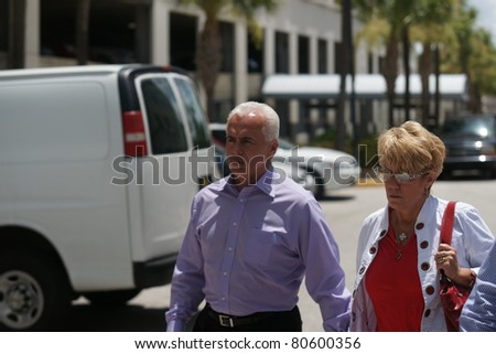 ORLANDO, FL - JULY 4:The parents of accused murderer Casey Anthony exits from the Orange County courthouse. Casey Anthony is accused of murdering her daughter Caylee Anthony in Orlando, Fl July 4, 2011.
