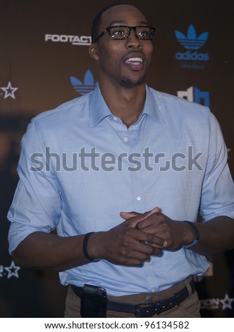 ORLANDO, FLORIDA - FEB. 24: Basketball star Dwight Howard attends the VIP All-Star party hosted by him and Adidas.  Feb. 24, 2012 in Orlando Florida.