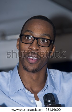 ORLANDO, FLORIDA - FEB. 24: Basketball star Dwight Howard attends the VIP All-Star party hosted by him and Adidas.  Feb. 24, 2012 in Orlando Florida.