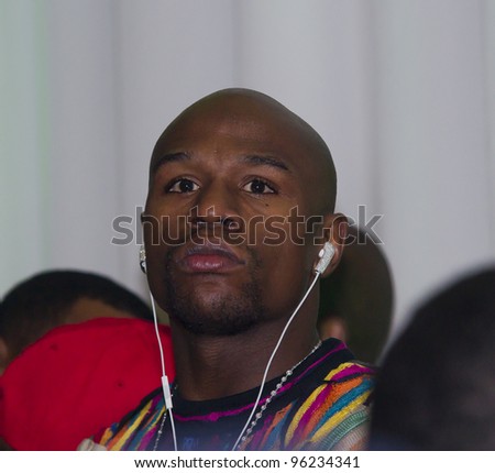 ORLANDO, FLORIDA - FEB. 25: Welterweight boxing champion Floyd Mayweather appears at the VIP party at the Ballroom in Orlando on Feb. 25, 2012 in Orlando Florida.
