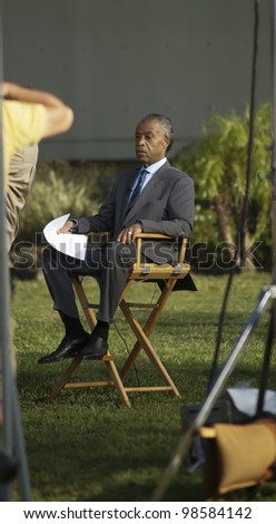 SANFORD, FL-MARCH 26: Reverend Al Sharpton sits patiently while waiting to speak tot he media during the Trayvon Martin on March 26, 2012 in Sanford Florida.