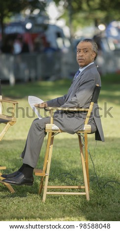 SANFORD, FL-MARCH 26: Reverend Al Sharpton sits patiently while waiting to speak to the media during the Trayvon Martin on March 26, 2012 in Sanford Florida.