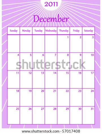 2011 december calendar. stock vector : December 2011
