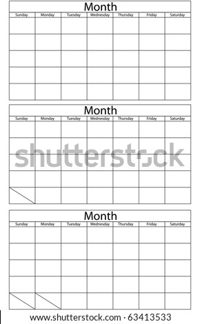 Blank Monthly Calendar 2013 on Raster Blank Calendar Template Stock Photo 63413533   Shutterstock