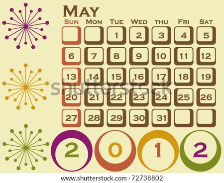 calendar may 2012. calendar may 2012. stock