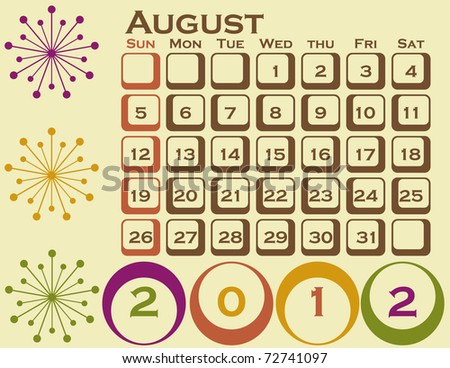 august calendar 2012. calendar 2012 uk. results