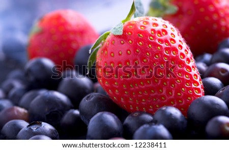 strawberries and blueberries