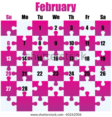 Free Math Puzzles on February Calendar Blank Index Of