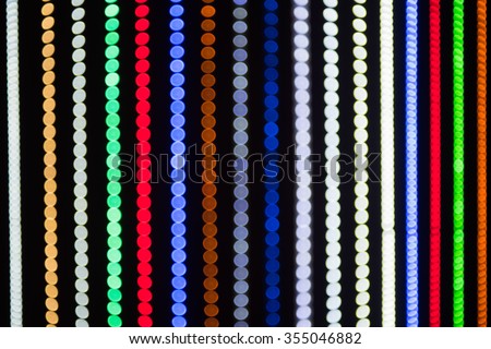 Different LED strips on black background, glowing LED garland