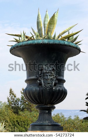 Large ornate metal planter