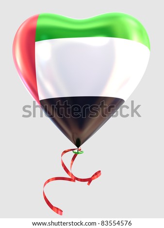 Balloon shape heart flag country United Arab Emirates
