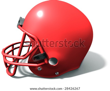 football helmet. 3d red football helmet on