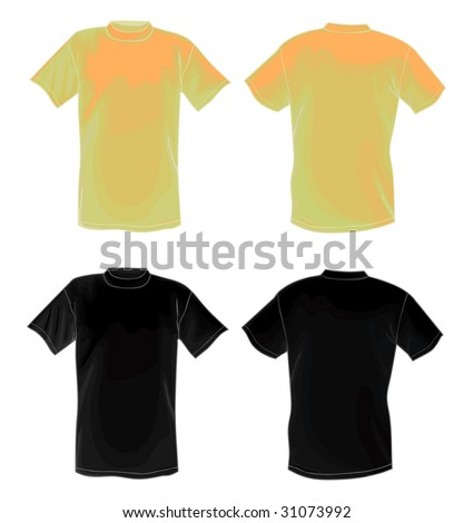 black t shirt template back. and lack vector T-shirt