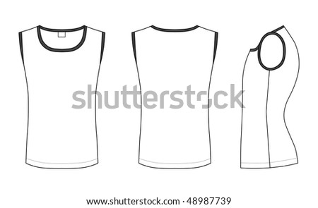 White Tee Shirt Outline. black-white t-shirt vector