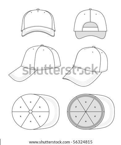 baseball cap template. stock vector : Cap template