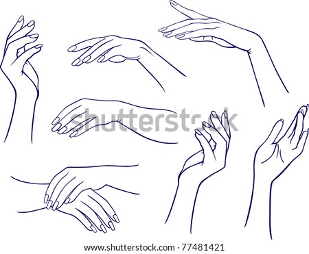 Woman'S Hands Stock Vector Illustration 77481421 : Shutterstock