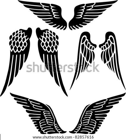 stock vector Angel wings isolated on white