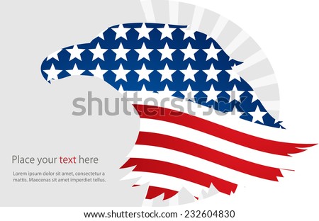 Illustration of abstract American background.American Eagle