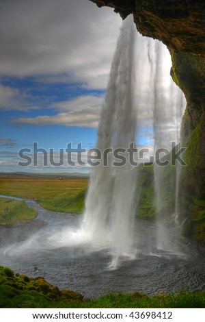 Seljalandsfoss. Beautiful waterfall in Southern Iceland near Eyjafjallajokull glacier