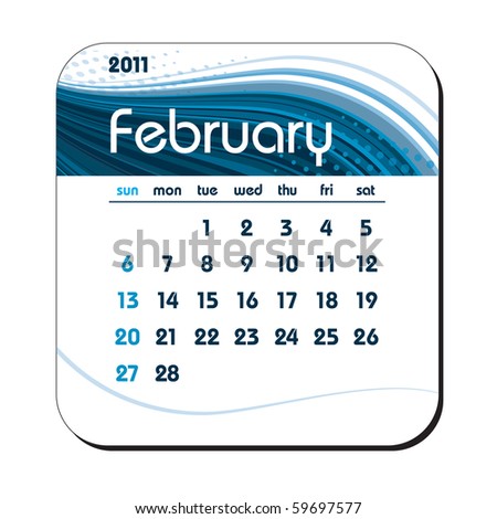 2011 calendar february. stock vector : 2011 Calendar.
