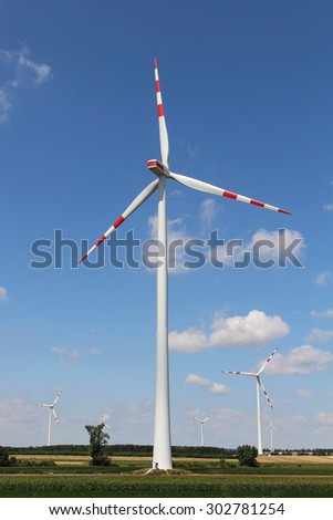 Wind turbine farm for alternative renewable energy source