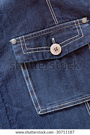fragment of denim cloth with a pocket