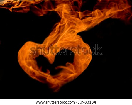 Flames in the shape of heart